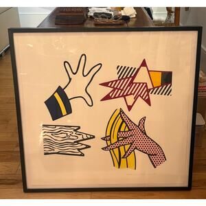 1981 Roy Lichtenstein Study of Hands Lithograph Screenprint Large Signed 36 x 35